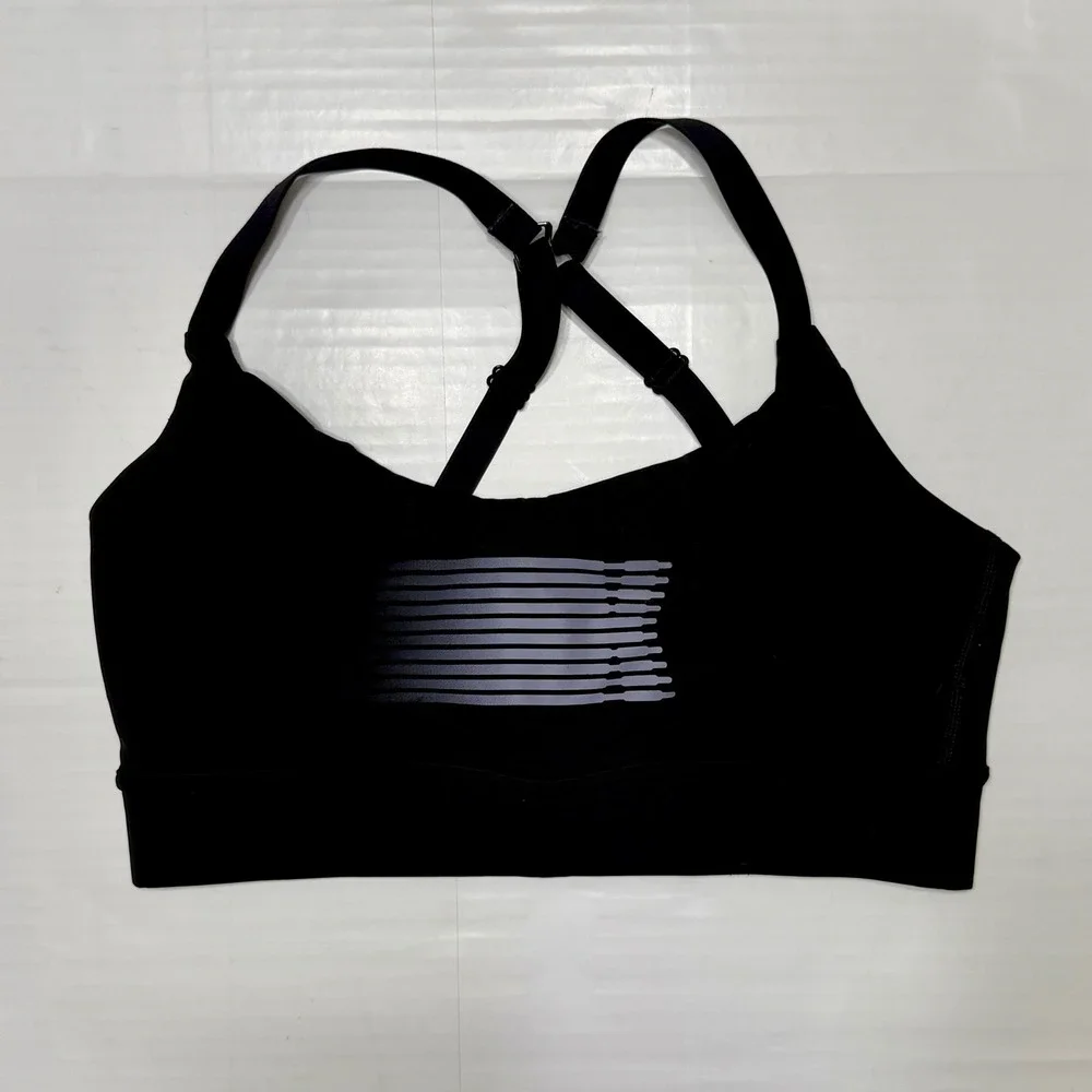 Savage X Fenty Womens Black Graphic Racerback Sports Bra Size L US 12/14